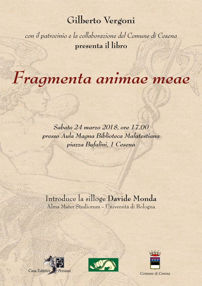 Gilberto Vergoni presenta il libro “Fragmenta animae meae”